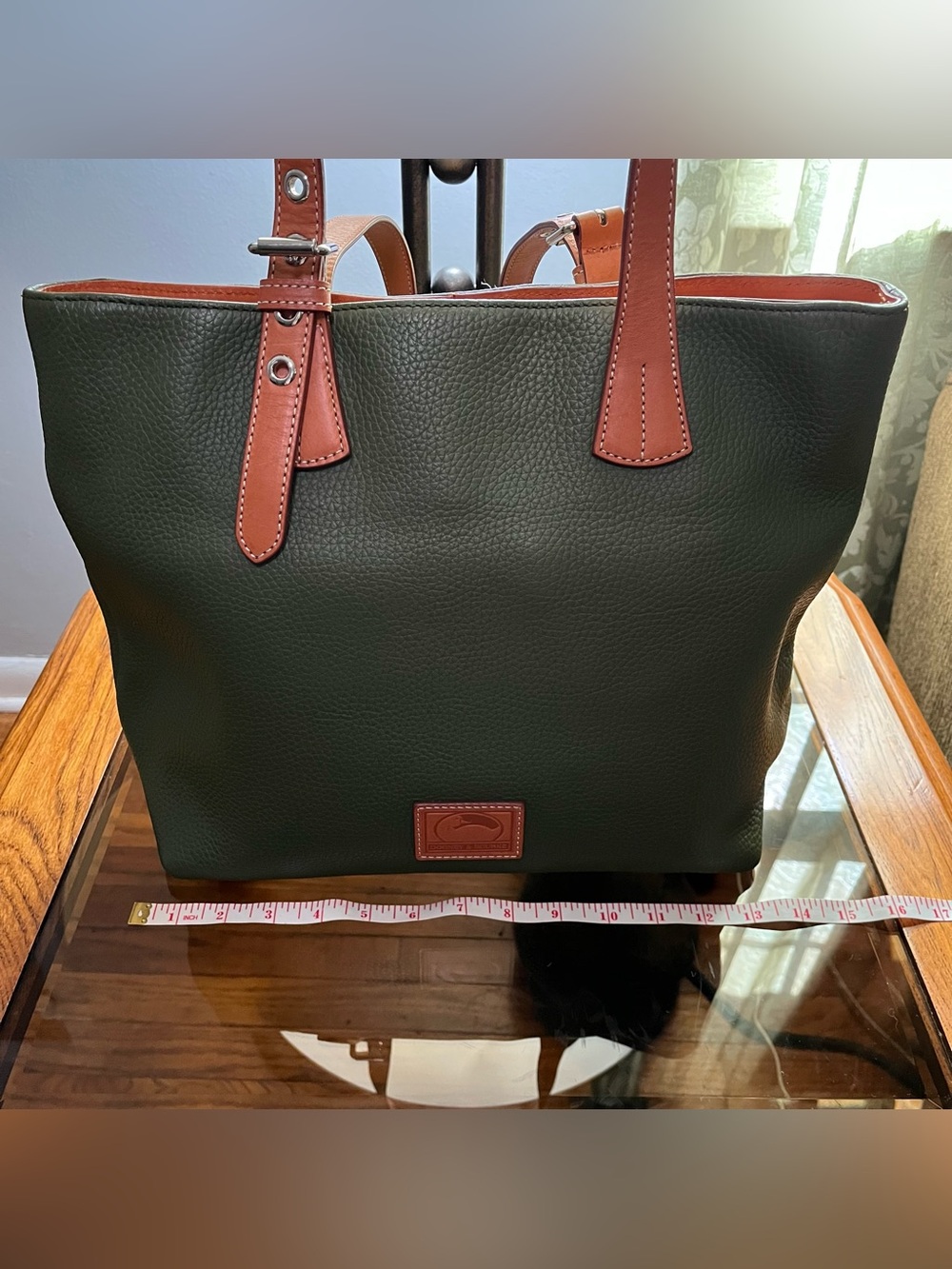Dooney & Bourke Hunter Green Hanna Pebbled Leather Tote